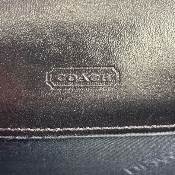 Coach Black Signature C Wallet Canvas & Leather Trim Stripe Long Credit Card - Picture 15 of 16